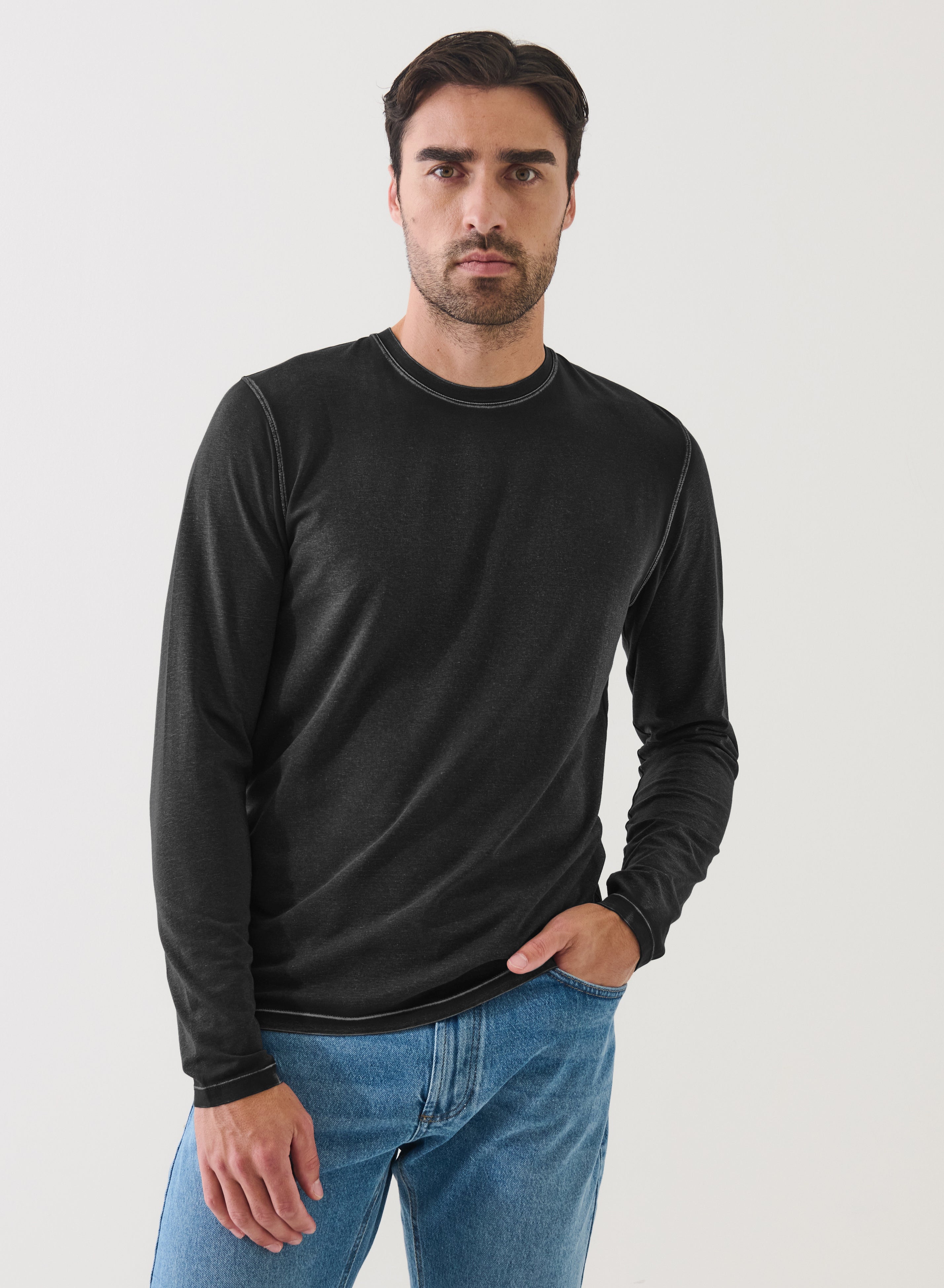 *COMING SOON* LONG SLEEVE PIMA COTTON VINTAGE WASH CREW NECK TEE