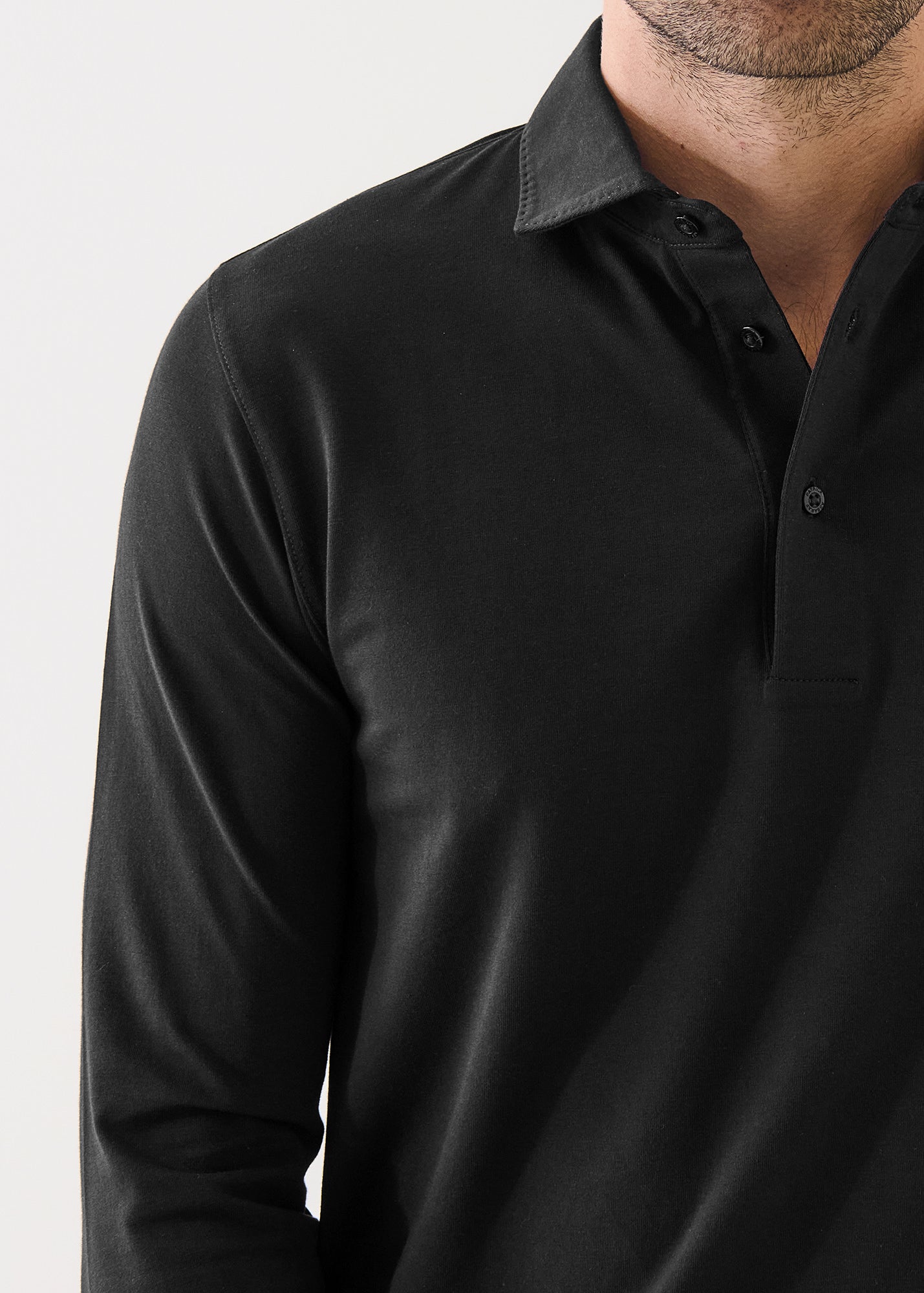 LONG SLEEVE ICONIC PIMA COTTON STRETCH POLO