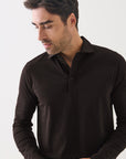 LONG SLEEVE ICONIC PIMA COTTON STRETCH POLO