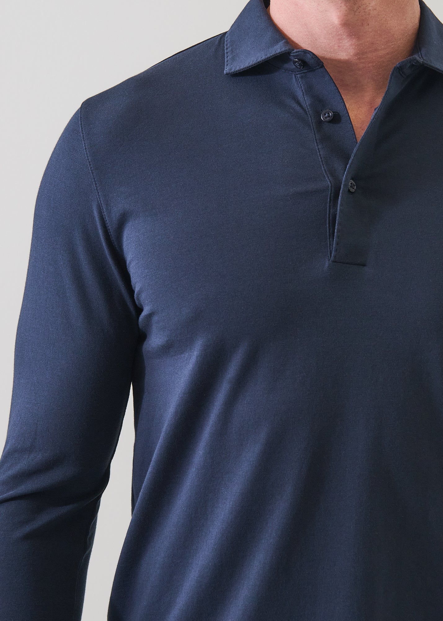 LONG SLEEVE ICONIC PIMA COTTON STRETCH POLO