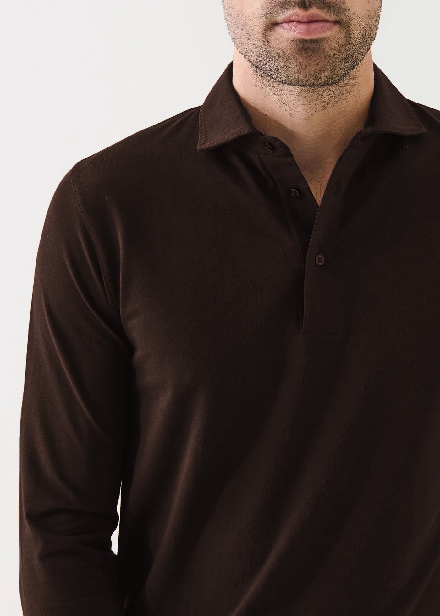 LONG SLEEVE ICONIC PIMA COTTON STRETCH POLO