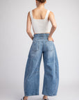 MINERAL WASHED BARREL JEANS