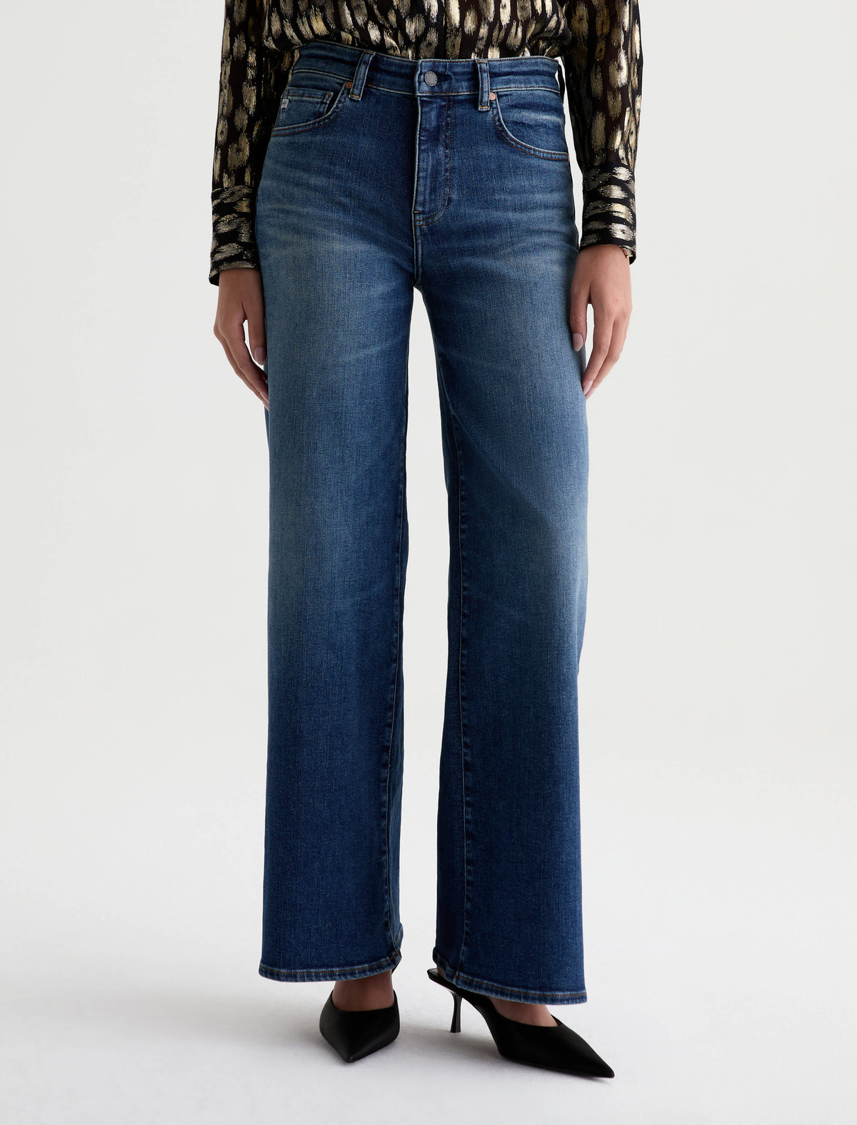 SAIGE MID-RISE WIDE LEG IN 14 YEARS BLUEGRASS