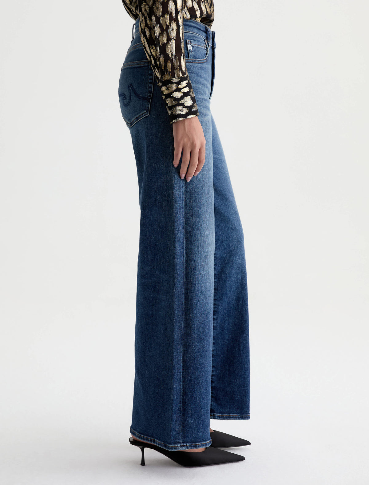 SAIGE MID-RISE WIDE LEG IN 14 YEARS BLUEGRASS