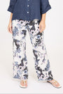 FLORAL PRINT STRAIGHT LINEN PANT