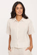 SHORT SLEEVE LINEN BLOUSE