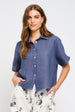 SHORT SLEEVE LINEN BLOUSE