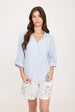 V-NECK LINEN BLOUSE