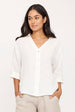 V-NECK LINEN BLOUSE