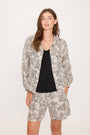 DIGITAL ROSES SLIM LINEN BLOUSE