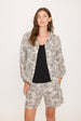 DIGITAL ROSES SLIM LINEN BLOUSE