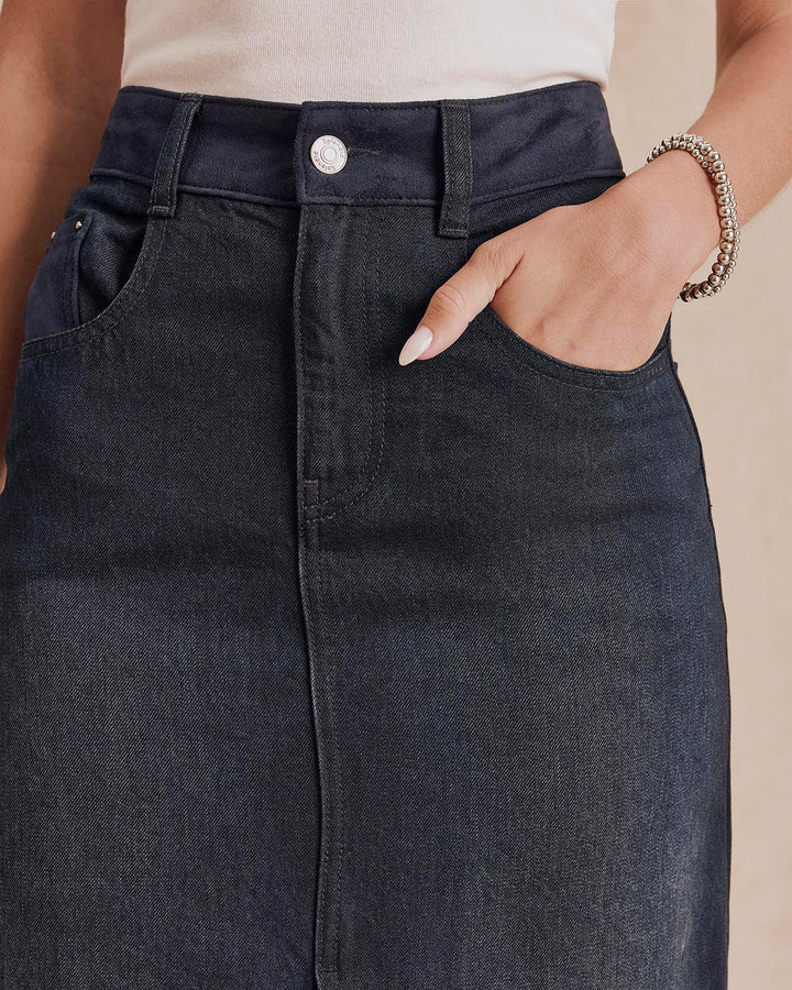 RYDER SUEDED TENCEL SKIRT