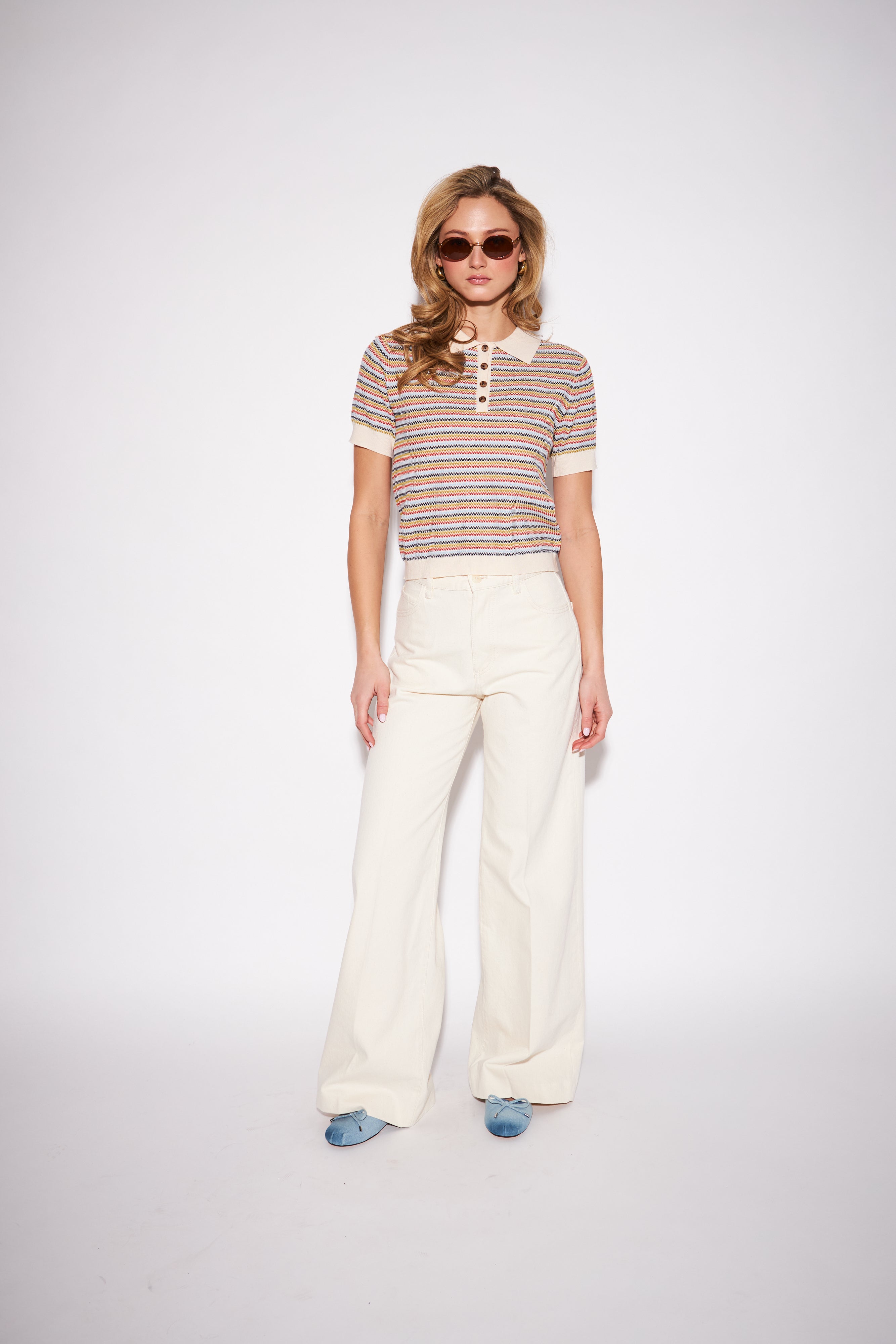 ROLAND STRIPED KNIT POLO