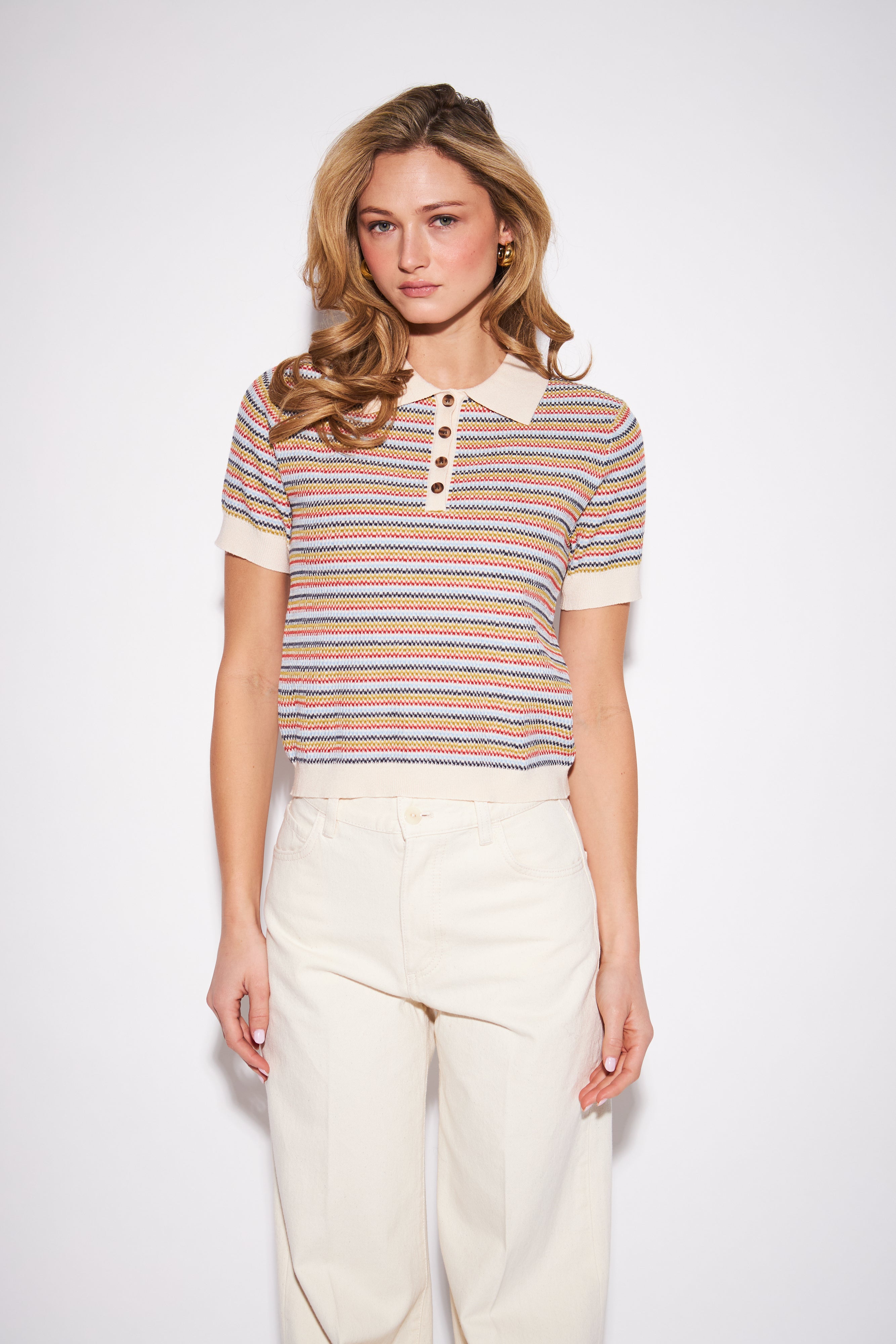 ROLAND STRIPED KNIT POLO