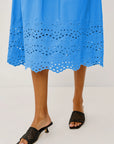 ROXANNE COTTON POPLIN V-NECK DRESS