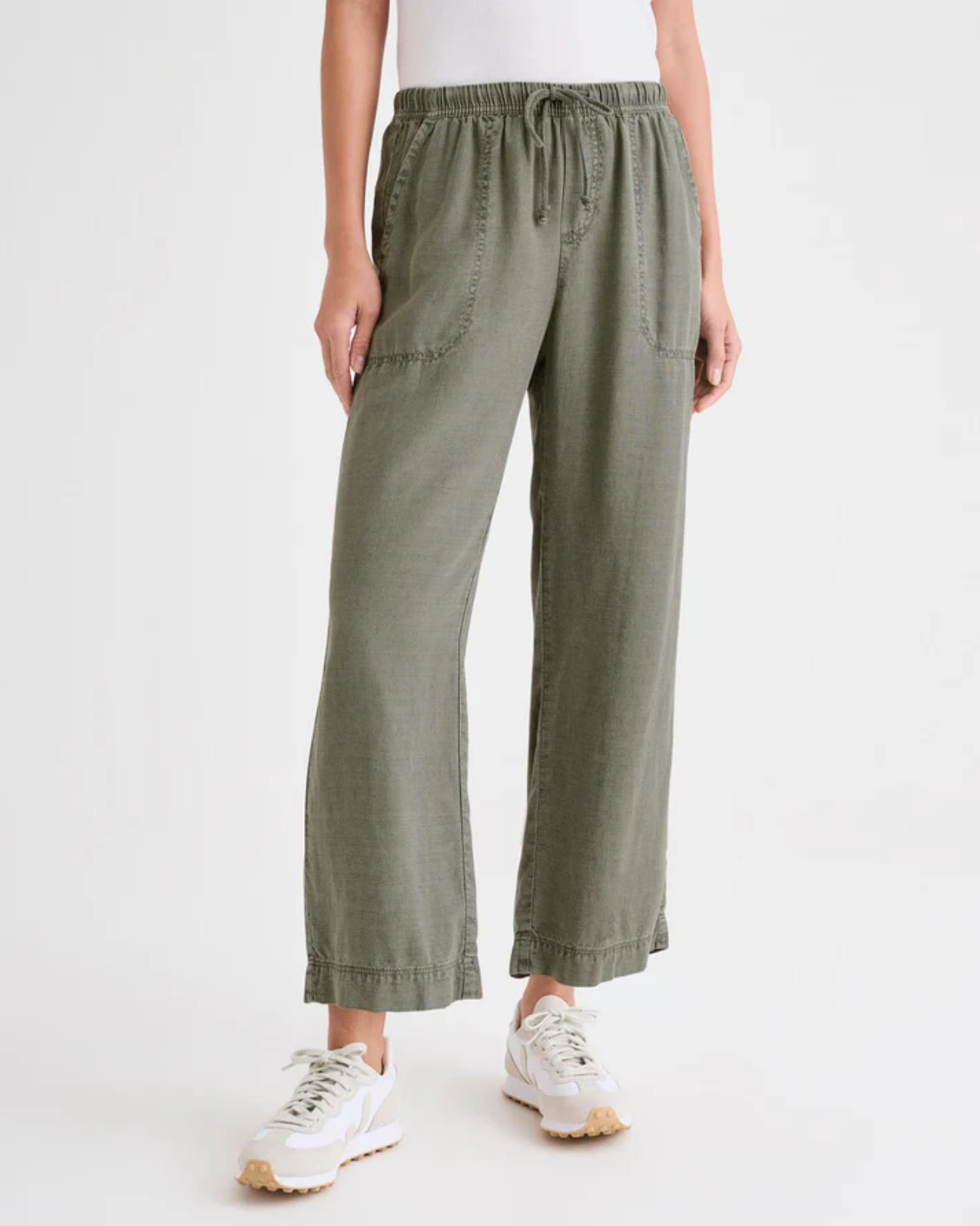 splendid angie pant in vintage olive, waist down view