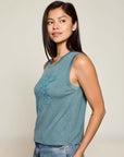 TI AMO FLORAL MUSCLE TANK