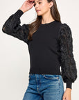 ROSETTE PUFF SLEEVE TOP