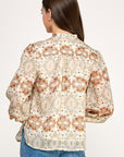 FOLK FLORAL PEASANT BLOUSE