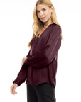 POPOVER V-NECK BLOUSE