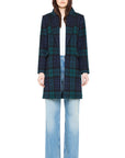 SCARLETT CHECKED NOTCH COLLAR WOOL COAT
