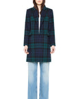 SCARLETT CHECKED NOTCH COLLAR WOOL COAT