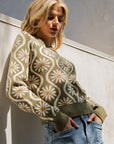 RETRO FLORAL SWEATER