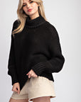 PURL STITCH MOCK NECK SWEATER