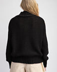 PURL STITCH MOCK NECK SWEATER