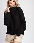 PURL STITCH MOCK NECK SWEATER