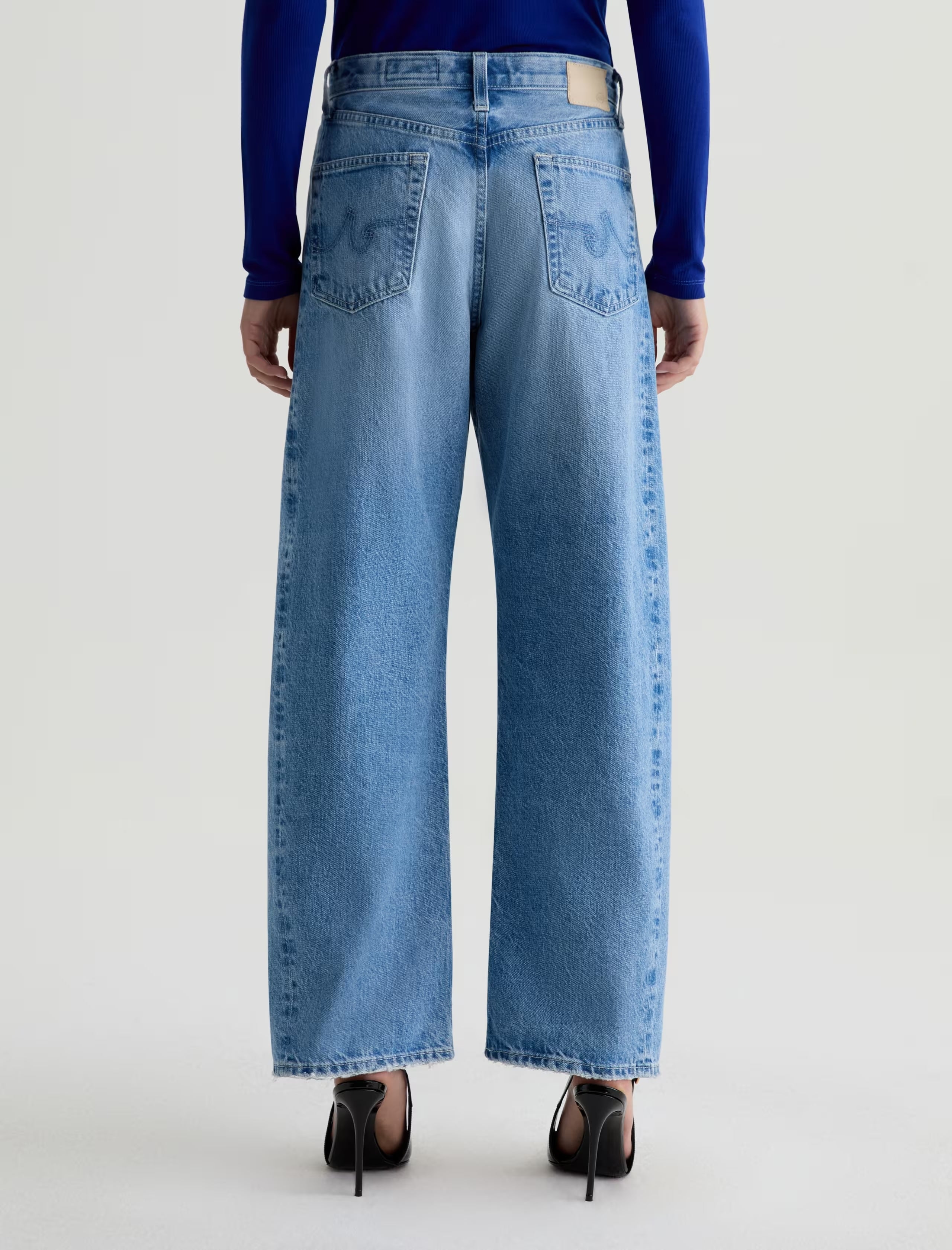 HATTIE HIGH-RISE BARREL IN BLUEPRINT