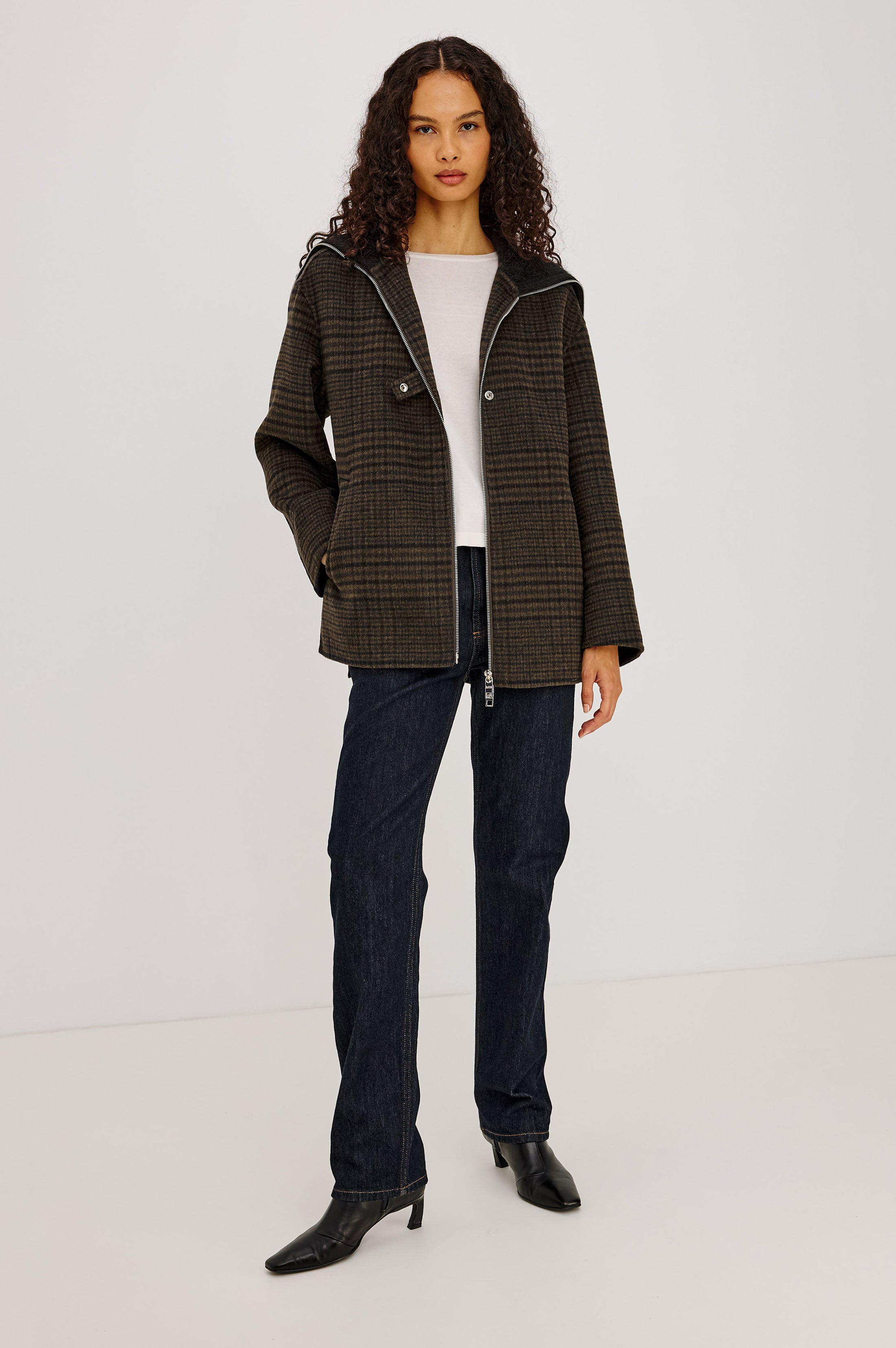SILVES HIGHLAND PLAID HEAVY WOOL BLEND JACKET