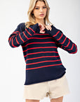 STRIPED CREW NECK SWEATER