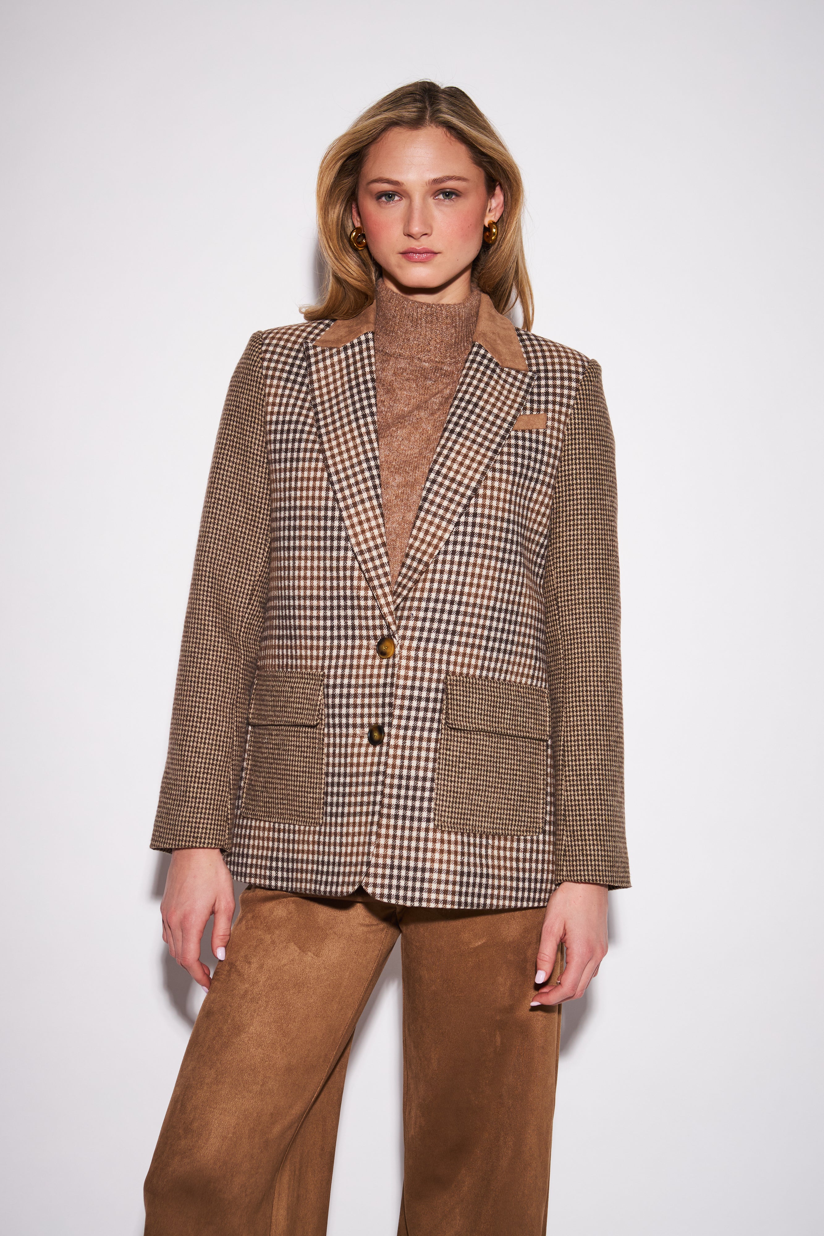 STELLA GINGHAM &amp; HOUNDSTOOTH BLAZER