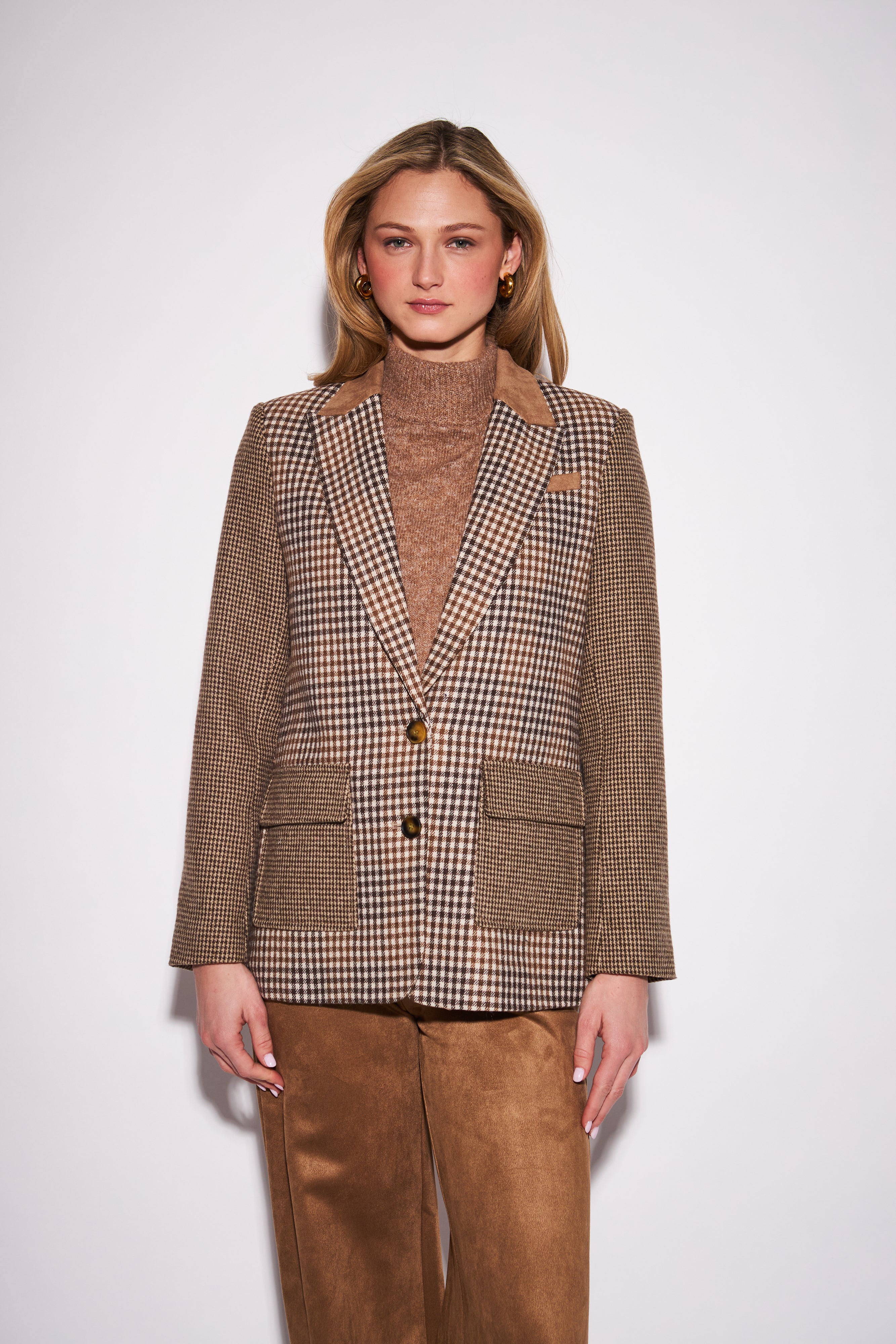 STELLA GINGHAM &amp; HOUNDSTOOTH BLAZER