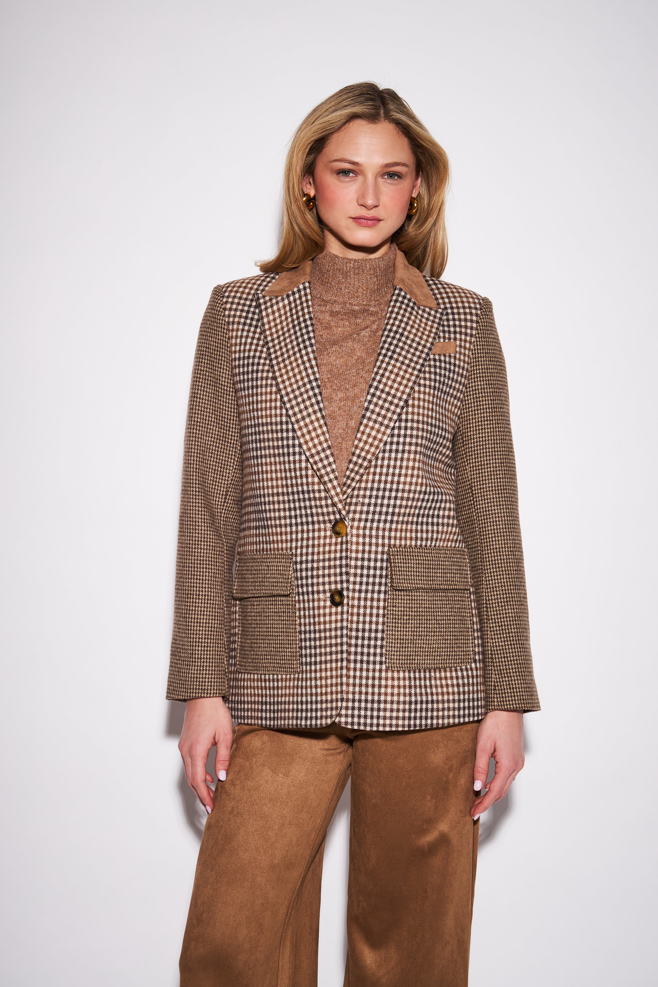 STELLA GINGHAM &amp; HOUNDSTOOTH BLAZER