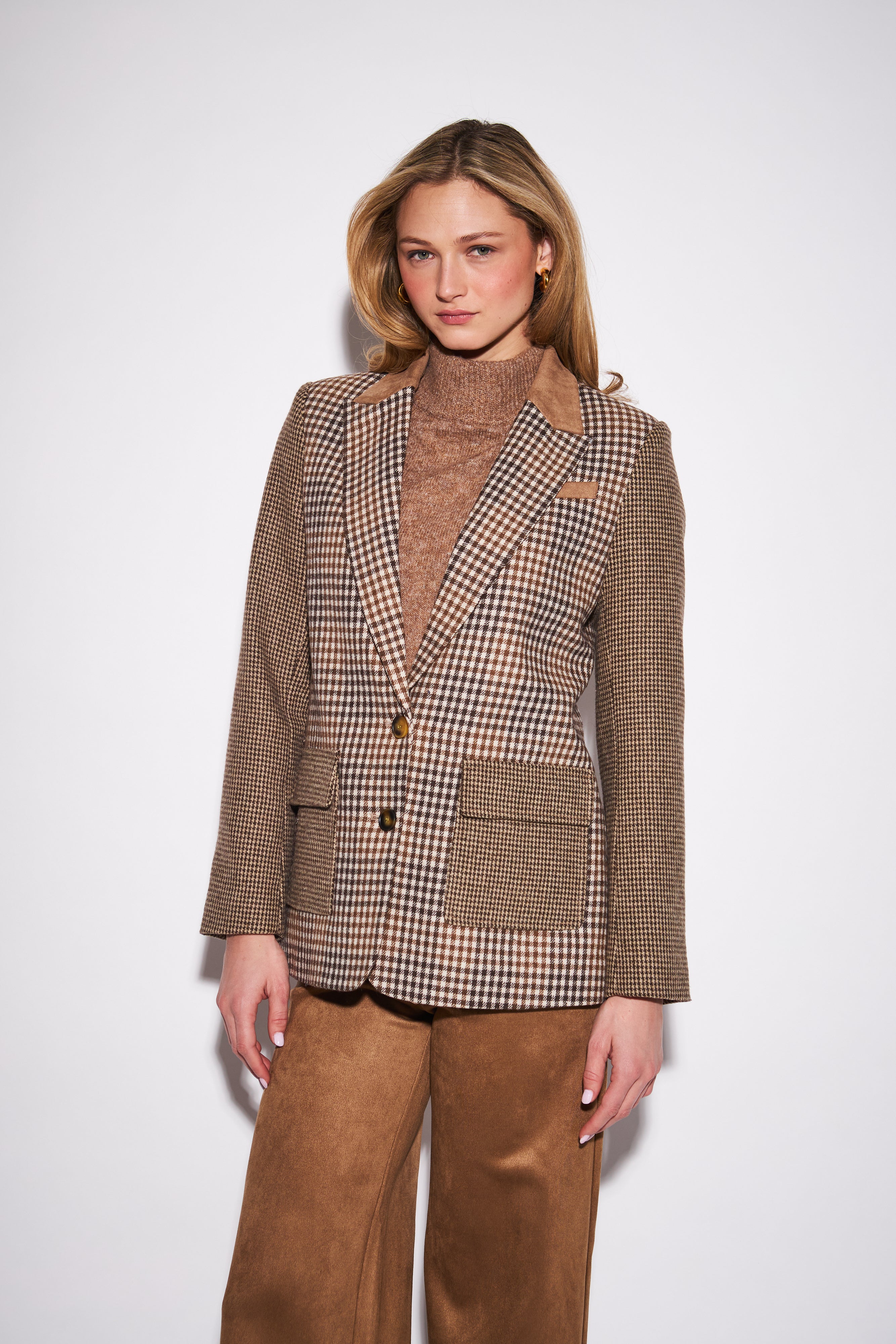 STELLA GINGHAM &amp; HOUNDSTOOTH BLAZER
