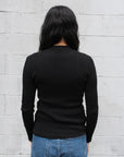 MOCK NECK FINE KNIT TOP