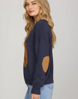 HORSE PRINT SWEATER WITH ELBOW PATCH