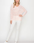 STRIPED LOOSE KNIT DOLMAN SWEATER