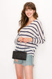 STRIPED LOOSE KNIT DOLMAN SWEATER