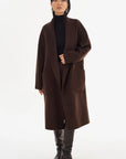 THARA SHAWL COLLAR DOUBLE FACE WOOL COAT