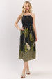 TROPICAL LEAVES SMOCKED WAIST SUNDRESS
