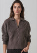 SUPERFINE WOOL RELAXED CABLE POLO SWEATER