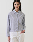 LONG SLEEVE COTTON STRIPE BOXY SHIRT