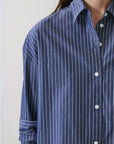 LONG SLEEVE COTTON STRIPED BOXY SHIRT