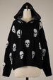 SCATTERED SKULL HOODED SWEATER