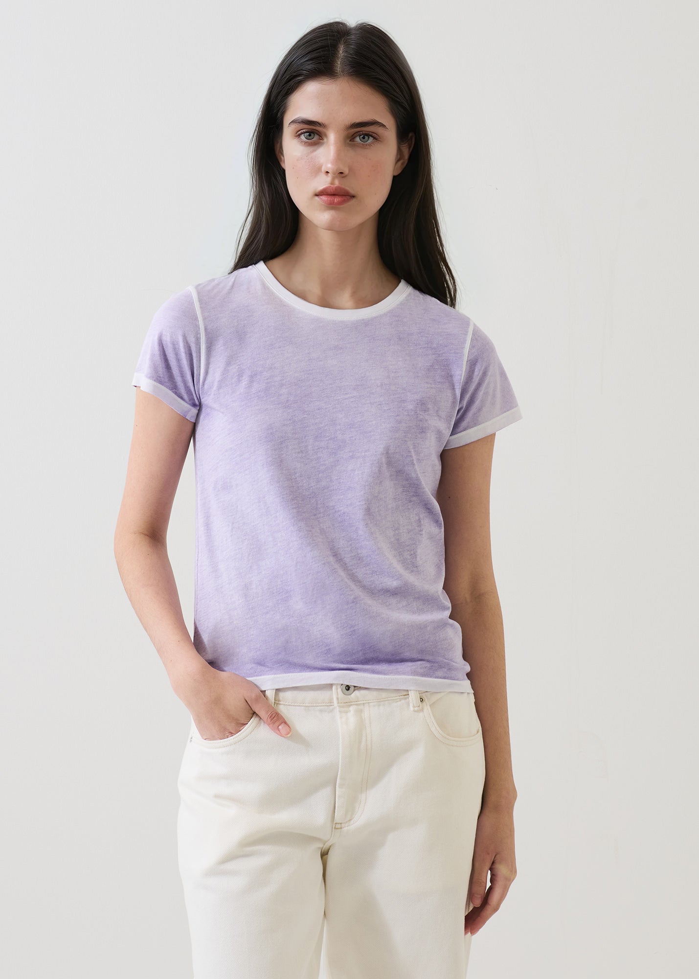 SHORT SLEEVE PIMA CLASSIC REVERSE SPRAY CREW TEE