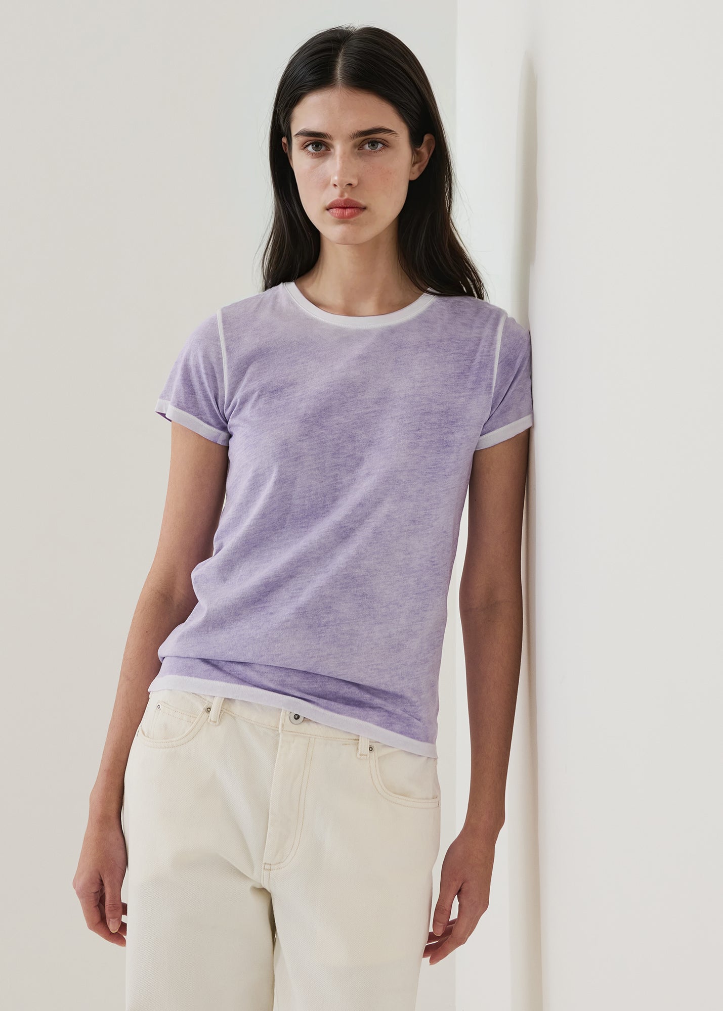 SHORT SLEEVE PIMA CLASSIC REVERSE SPRAY CREW TEE