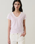 SHORT SLEEVE PIMA CLASSIC REVERSE SPRAY V-NECK TEE